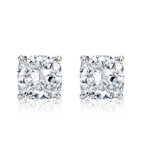 Italo Cushion Cut Stud Earrings For Women In Sterling Silver