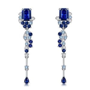 Italo Blue Sapphire Earrings Drop Earring For Women Bosphorus Vintage Earrings