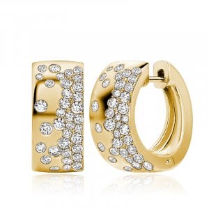 Italo Golden Flush Set Waterfall Hoop Earrings For Women