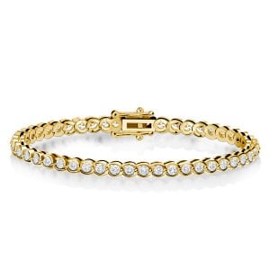 Classic Golden Round Cut Tennis Bracelet For Women