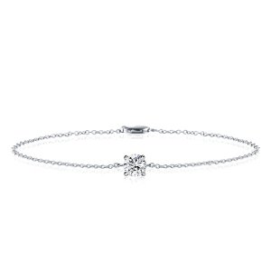 Dainty Single Stone Round Cut Bracelet