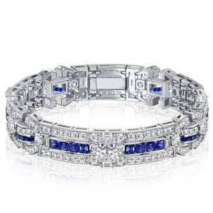 Italo White & Blue Sapphire Vintage Bracelet For Women