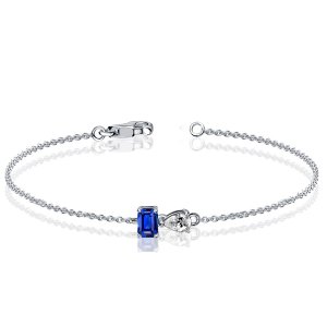 Italo Toi Et Moi Emerald & Pear Cut Blue Sapphire Chain Bracelet