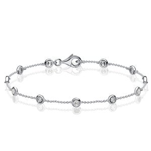 Italo Bezel-set White Sapphire Bracelet Tennis Bracelets