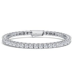 Italo 3 MM Cushion Cut White Sapphire Tennis Bracelet For Women