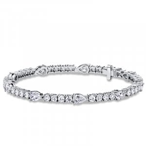 Italo East West Pear & Round Cut Tennis Bracelet For Women