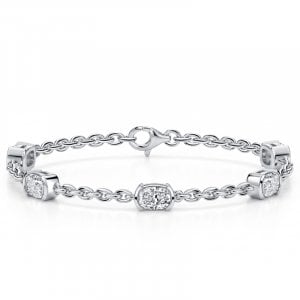 Italo Half Bezel Cushion Cut Tennis Bracelet For Women