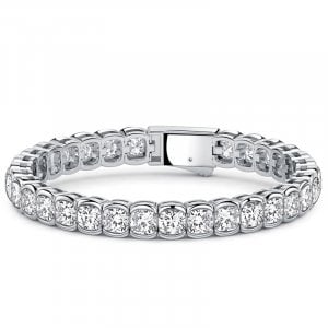 Italo Half Bezel Cushion Cut Tennis Bracelet For Women