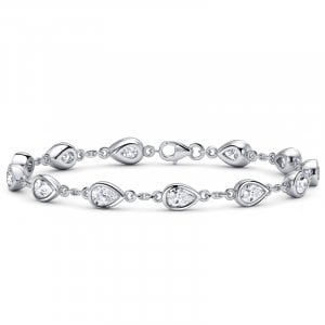 Italo East West Bezel Setting Pear Cut Tennis Bracelet For Women