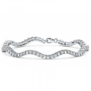 Italo Wave Design Eternity Round Cut Tennis Bracelet For Women