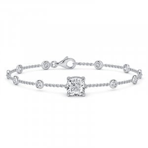 Italo Bezel Setting 6 Prong 2 Carat Cushion Cut Tennis Bracelet For Women