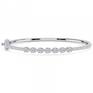 Italo East West Pear Cut Bangle Bracelet For Women