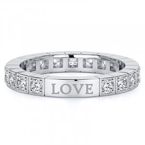 Italo Engraved Ring Round Cut Initial Personalized Eternity Band Ring