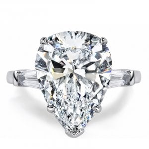 Italo Pear Cut Three Stone Moissanite Engagement Ring