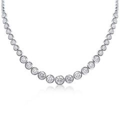 ClassicBezelRoundCutTennisNecklace - Women's Jewelry