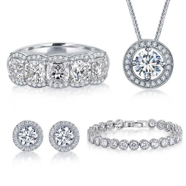 Bridal Jewelry Set, Cushion Cut Women Jewelry Set