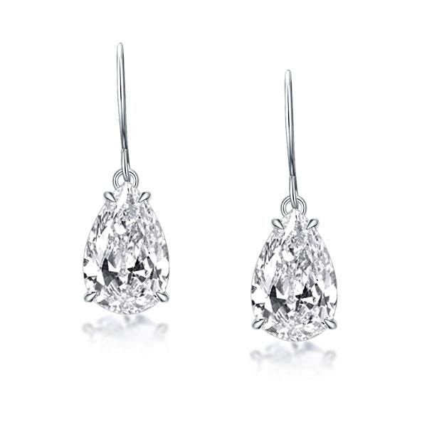 Classic Four Prong Pear Drop Earrings