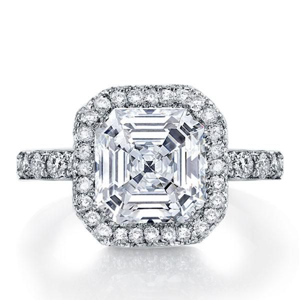 Asscher Cut Halo Engagement Ring