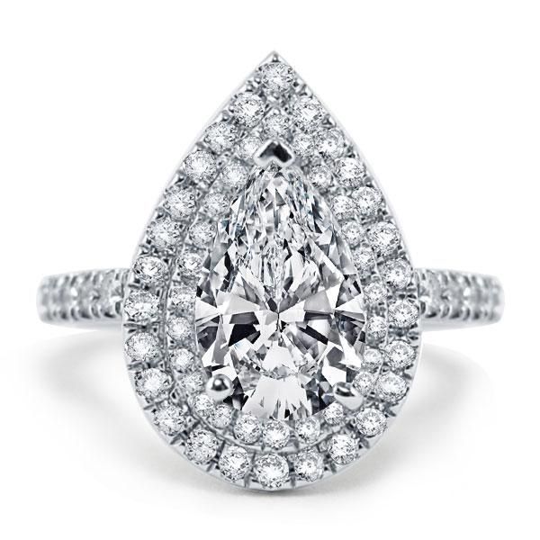 Pear Halo Engagement Rings