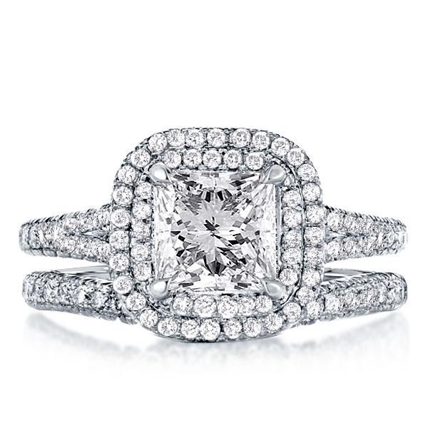 Halo Princess Cut Engagement Rings