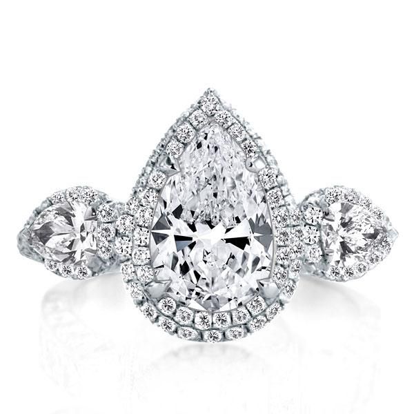 Pear Halo Engagement Rings