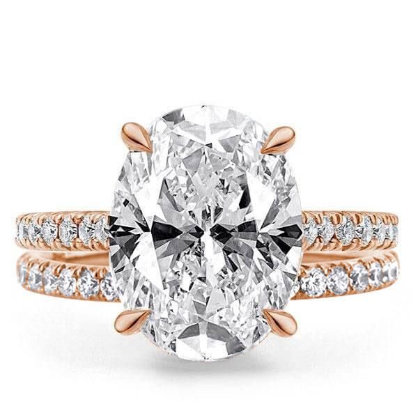 Rose Gold Oval Cut Bridal Set