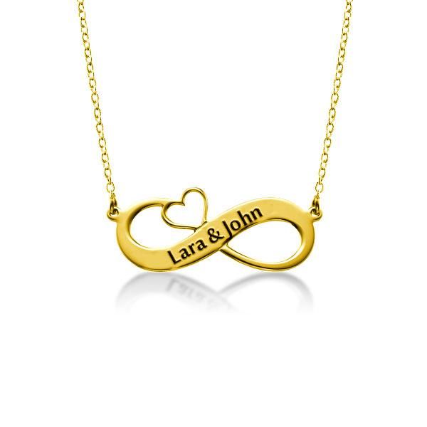 Rose Gold Footprint Infinity Name Necklace 