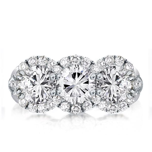 Double Halo Round Engagement Rings