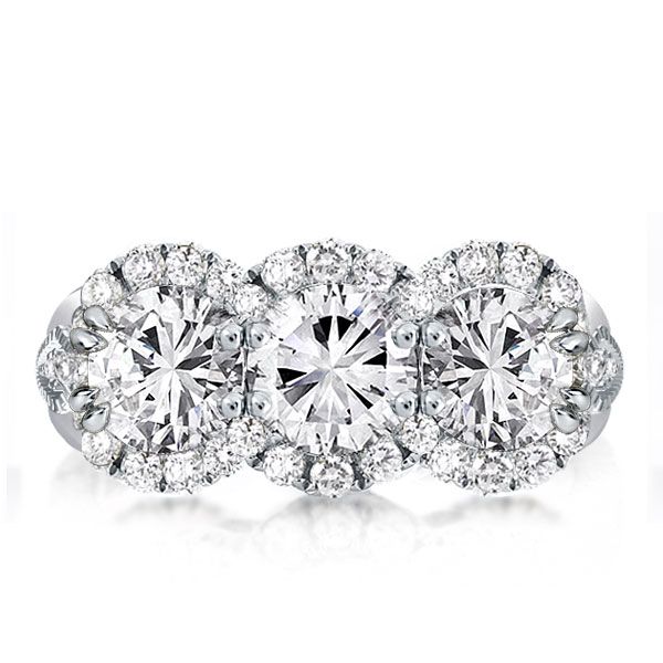 Double Halo Round Engagement Rings