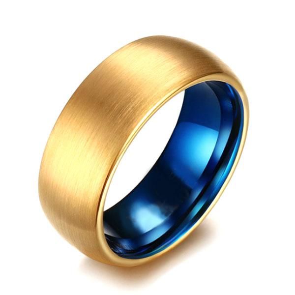 Simple Two Tone Tungsten Carbide Men's Wedding Band