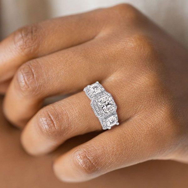 Halo princess cut engagement rings