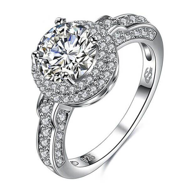 Double Halo Round Engagement Rings