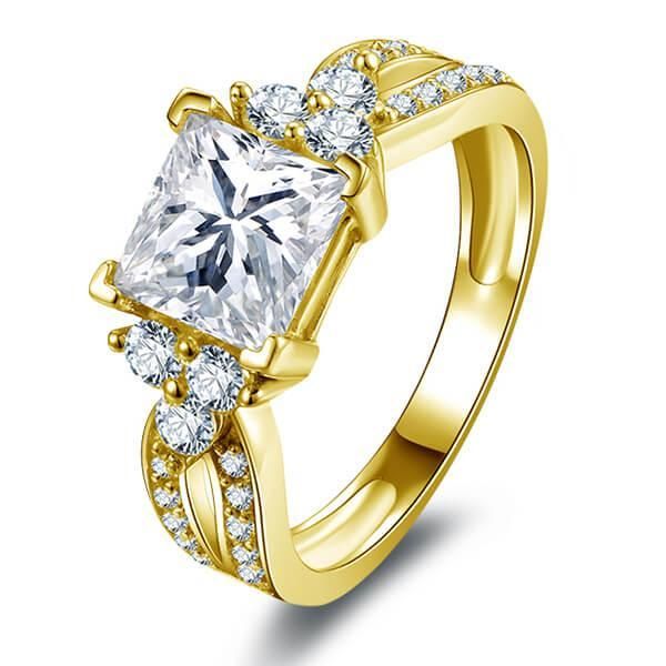 white sapphire engagement rings yellow gold