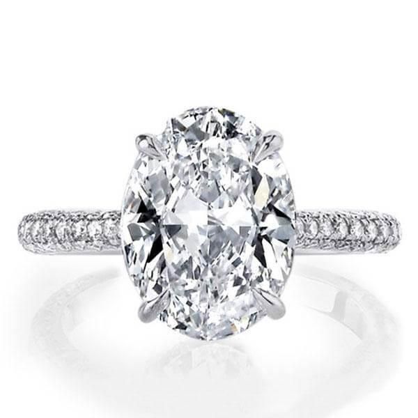 Italo Oval Created White Sapphire Engagement Ring