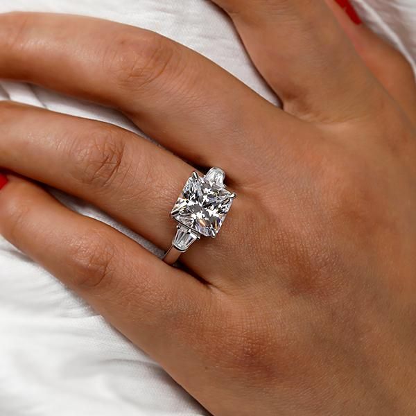 Three Stone Princess Cut Engagement Ring