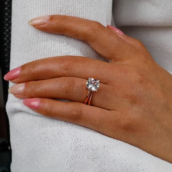 split shank engagement ring on finger