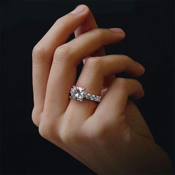 Hand with an Engagement Ring