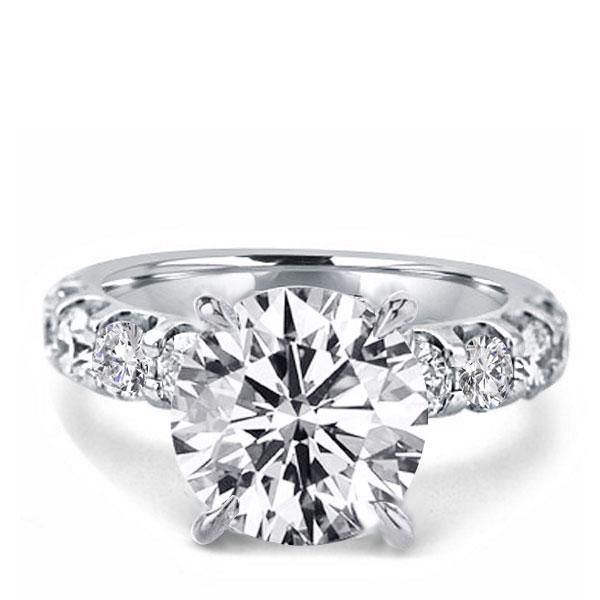 Clear Round CZ Wedding Engagement 925 Sterling Silver Ring