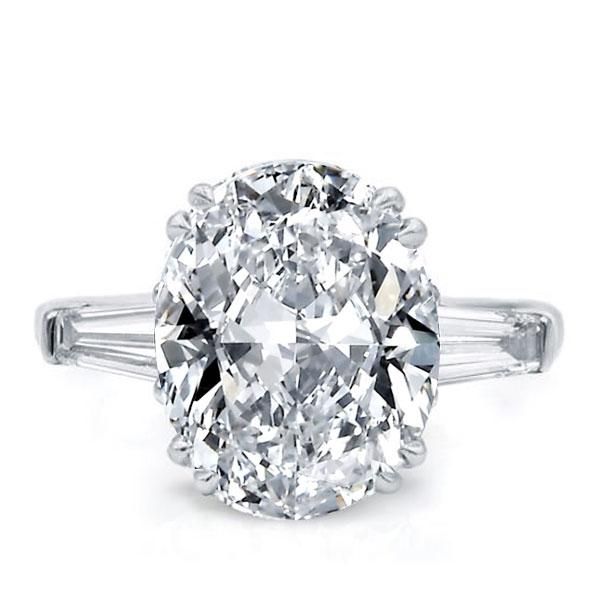 Italo Double Prong Oval Created White Sapphire Engagement Ring