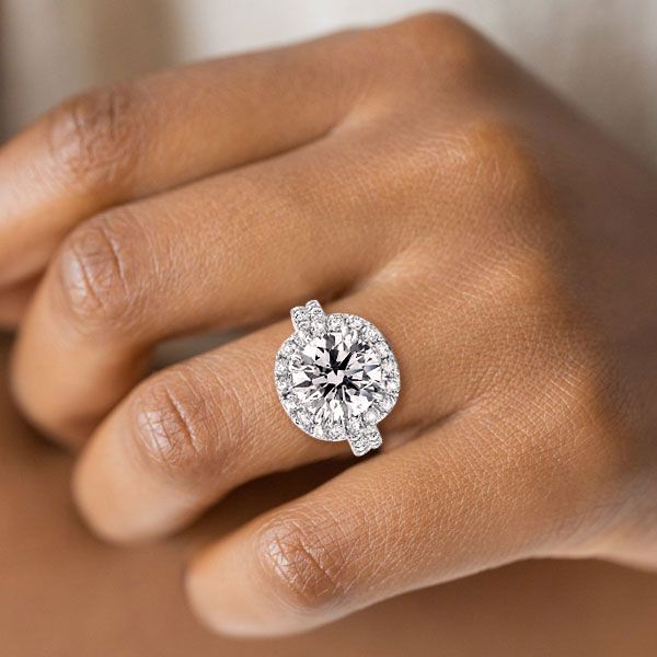 Double Halo Round Engagement Ring