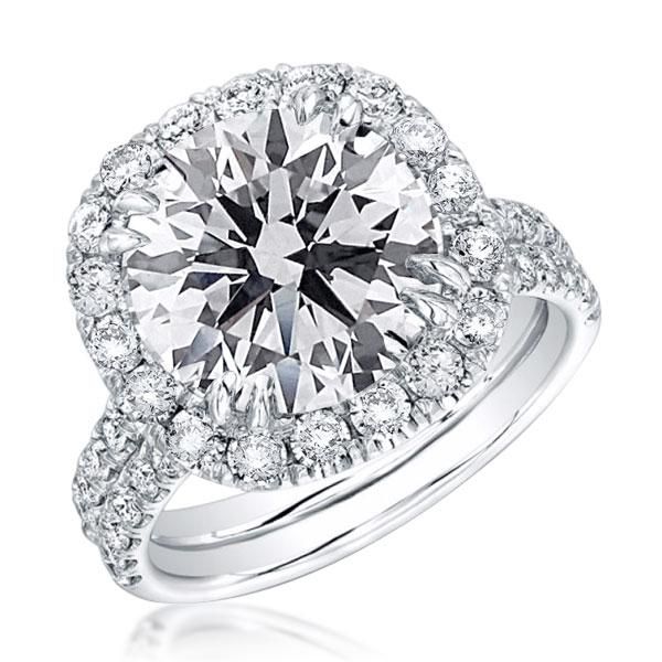 Double Halo Round Engagement Ring