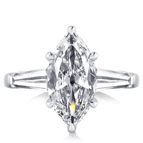 Three Stone Marquise Engagement Ring