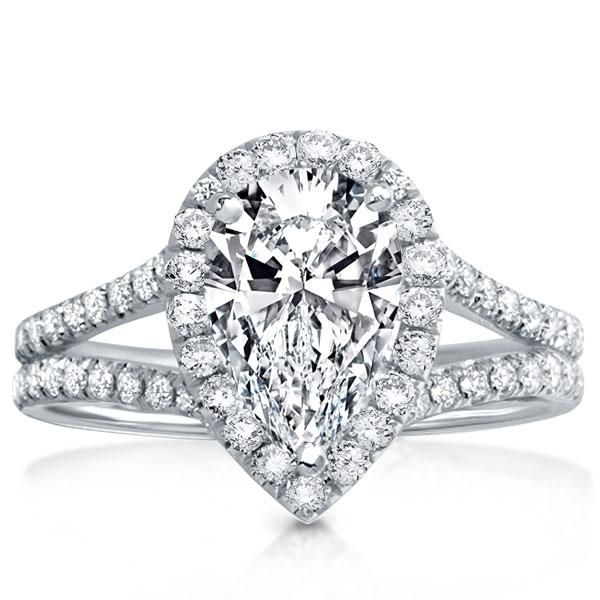 Affordable Wedding Rings Sets  Italo Classic Pear Created White Sapphire  Engagement Ring