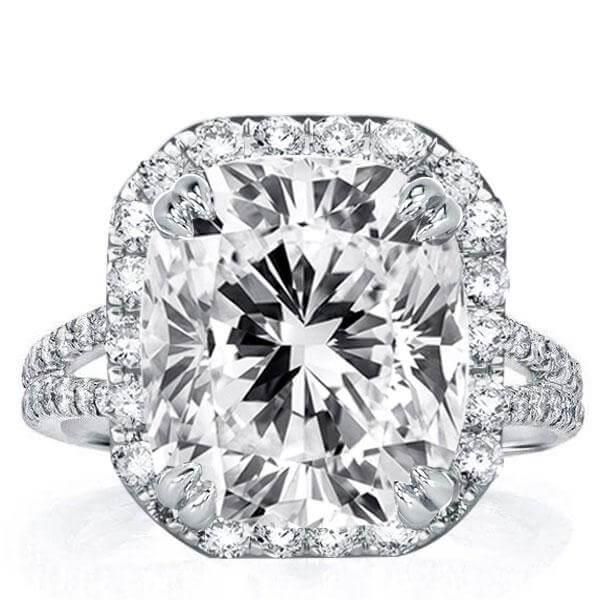 Cushion Cut Halo Engagement Rings