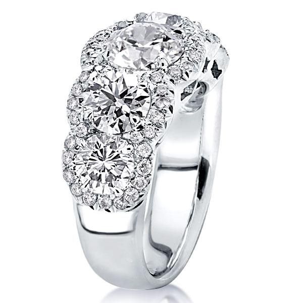 round engagement ring with halo