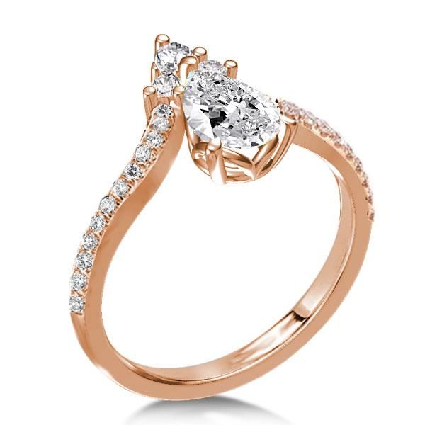 rose gold pear engagement rings