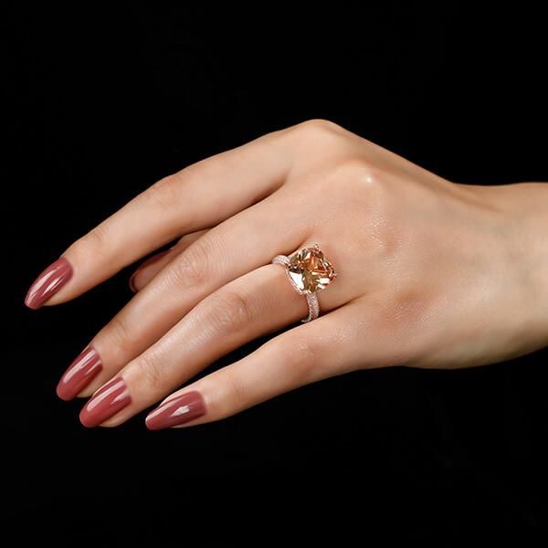 Rose Gold Cushion Cut Engagement Ring