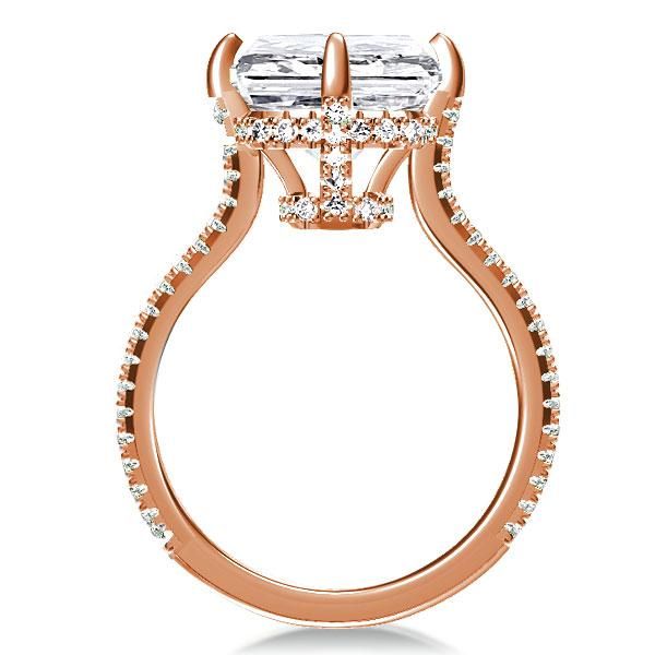 rose gold emerald cut engagement ring