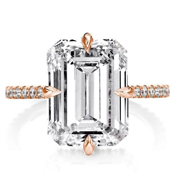 Rose Gold Emerald Cut Engagement Ring