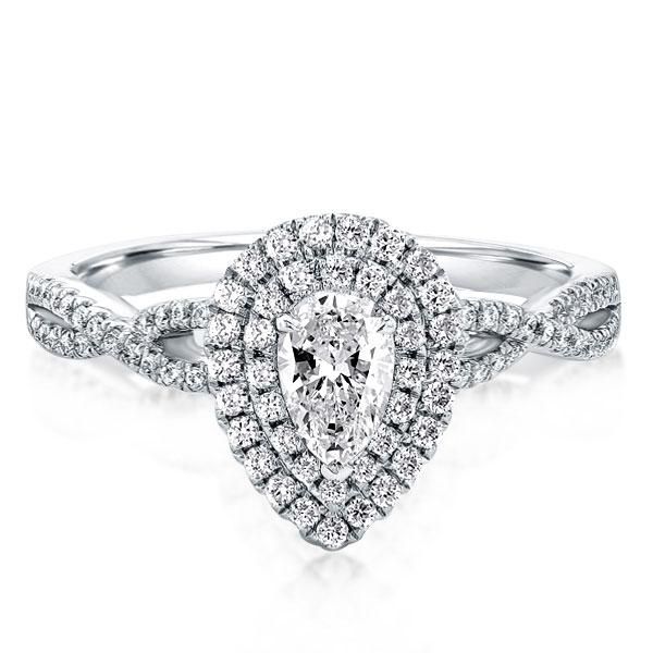 Twisted Pave Halo Engagement Ring